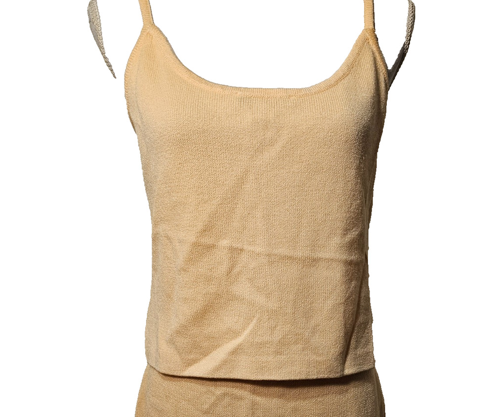 St John Womens Yellow Gold Santana Knit Tank Top Sleeveless Camisole Shell M